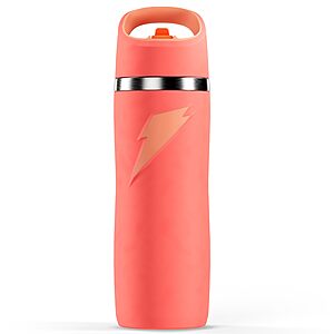 22-Oz Gatorade Stainless Steel Water Bottle w/ Straw (Coral) $14.40