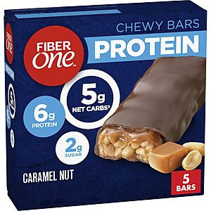 5-Count 1.17-Oz Fiber One Chewy Protein Bars (Caramel Nut) $2.84 + w/ S&S Free Shipping w/ Prime or on $35+