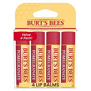4-Count 0.15 oz. Burt's Bees 100% Natural Moisturizing Lip Balm, Pomegranate $5.69 w/ S&S + Free Shipping w/ Prime or on $35+
