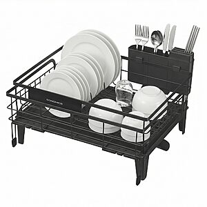 12.2" x 16.5" x 7.9" SONGMICS Dish Drying Rack w/ Drainboard: White  $19.99 + Free Shipping w/ Prime or on $35+