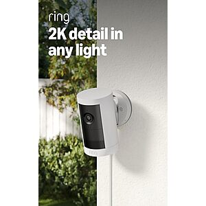 Ring Outdoor 2K Video Plug-In Cam Plus (White)