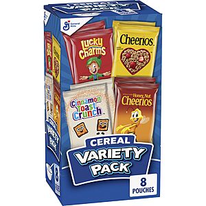 8-Count 9.14-Oz Breakfast Cereal Variety Pack $2.50 w/ S&S