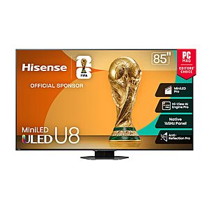 85" Hisense U8 4K 165Hz MiniLED QLED Smart Google TV (2025) $1500 + Free S&H