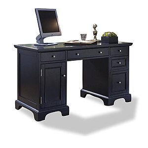 Homestyles Bedford Black Pedestal Desk (25"D x 54"W x 30.25"H) $116.90 + Free S&H