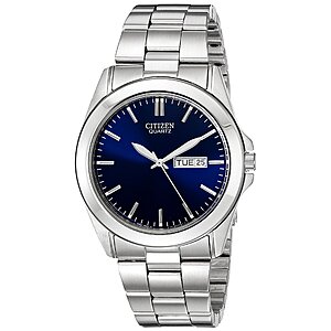 40mm Citizen Men's Classic Quartz Watch (SS w/ Blue Sunray Dial) $99 + Free S&H