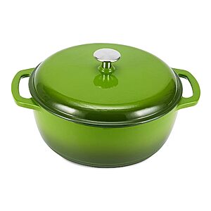 7.3-Quart Amazon Basics Enameled Cast Iron Round Dutch Oven with Lid and Dual Handles (Green) $41.99 + Free Shipping