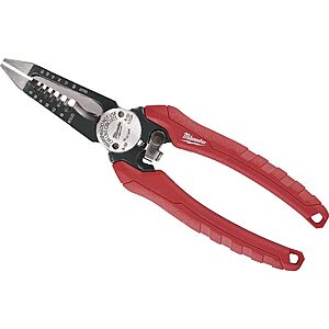7.75" Milwaukee Combination Electricians 6-in-1 Wire Strippers Pliers $16 