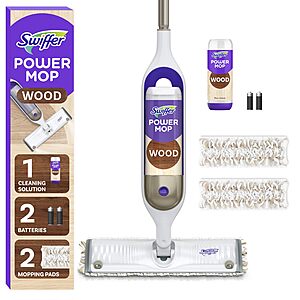 Swiffer PowerMop Wood Mop Kit w/ 2x Mop Pad Refills & Cleaning Solution  $16.94 (after coupon) + Free Shipping w/ Prime or on $35+