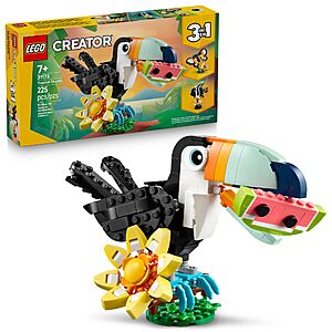 225-Pc LEGO Creator 3-in-1 Wild Animals Tropical Toucan Building Toy Set $7.99 + Free Shipping w/ Prime or on $35+