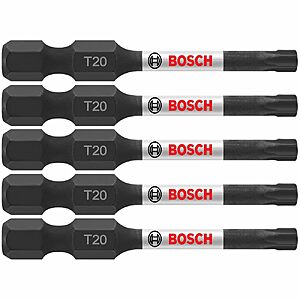5-Pk Bosch 2" Torx #20 Impact Tough Power Bits $3.85 