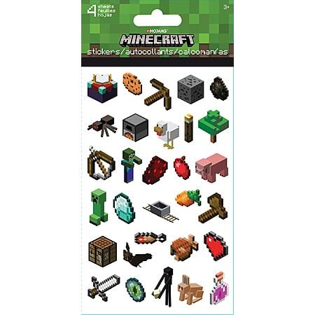 4-Count Minecraft Sticker Sheet $1.99 + Free Shipping w/ Prime or on $35+