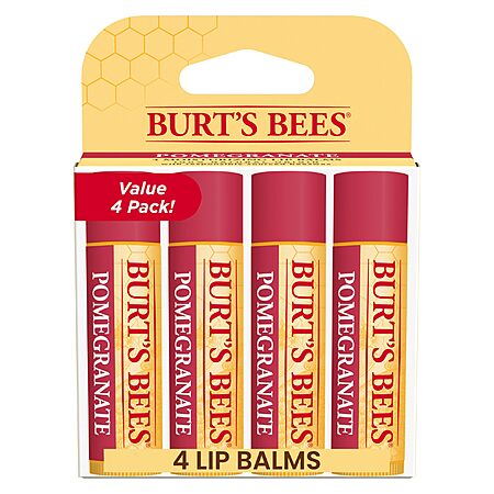 4-Count 0.15 oz. Burt's Bees 100% Natural Moisturizing Lip Balm, Pomegranate $5.69 w/ S&S + Free Shipping w/ Prime or on $35+