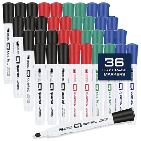 36-Pack Quartet Chisel Tip Dry Erase Markers (12 Black, 8 Red, 8 Blue, 8 Green) $6.32 + Free Shipping w/ Prime or on $35+