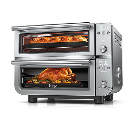 12-in-1 Ninja Double Oven Pro Smart XL Countertop Oven & Air Fryer |  Versatility with Smart Finish & DualZone Tech to Cook (Silver) $299.99 + Free Shipping