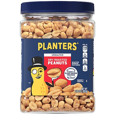 35-Oz PLANTERS Unsalted Dry Roasted Peanuts $5.69 w/ S&S + Free Shipping w/ Prime or on $35+