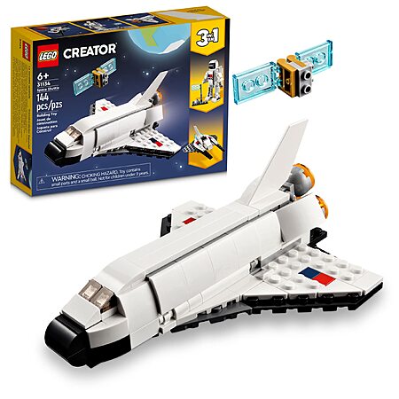 144-Piece LEGO Creator 3-in-1 Space Shuttle Building Toy Kit