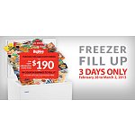 HyVee Freezer sale, buy Haier chest Freezer for $190, get $190 in FREE Food coupons. February 28-March 2