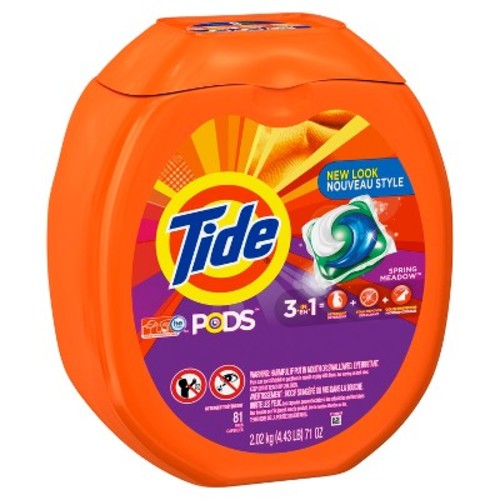 81-Count Tide Pods HE Laundry Detergent Pacs (Spring Meadow) $14.97
