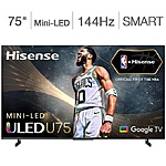 Hisense 75&quot; U75K Series 4K TV + $100 NBA Store GC @ Costco $899.99