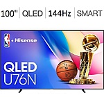 Hisense 100&quot; U76N Series 4K QLED Smart TV + $200 NBA Store GC + Free Installation @ Best Buy $2299.99