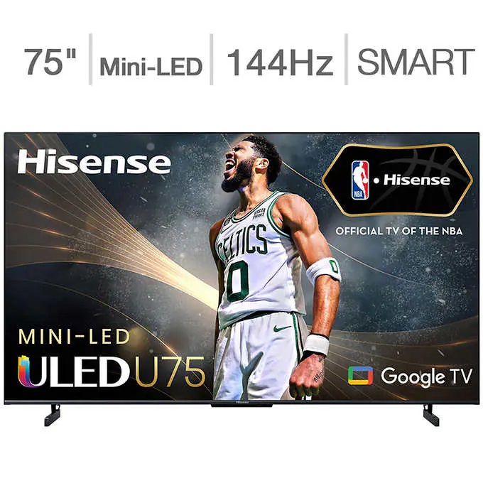 Hisense 75" U75K Series 4K TV + $100 NBA Store GC @ Costco $899.99