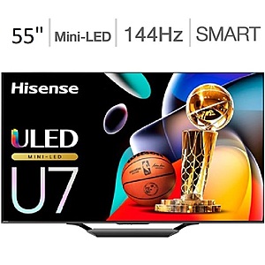 Hisense 55" U7N (2024) 4K TV + $50 NBA Store GC @ Best Buy/Amazon  $649.99