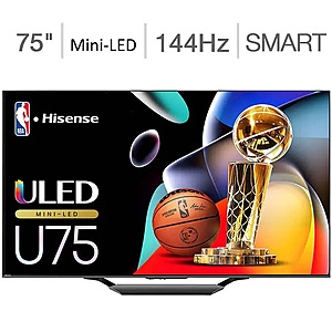 Costco Members: 75" Hisense U75N Mini-LED TV + $100 Google Play GC + 5 Yr Warranty $800 + Free Shipping