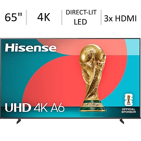 Hisense 65" A6NF Series 4K UHD Direct-Lit LED Smart TV (2025) @ Best Buy $269.99