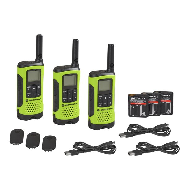 3-Pack Motorola Talkabout T260TPG Rechargeable Two-Way Radios (Green)