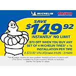 Costco Members: $150 off Michelin Tires