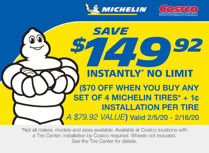 Costco Members: $150 off Michelin Tires
