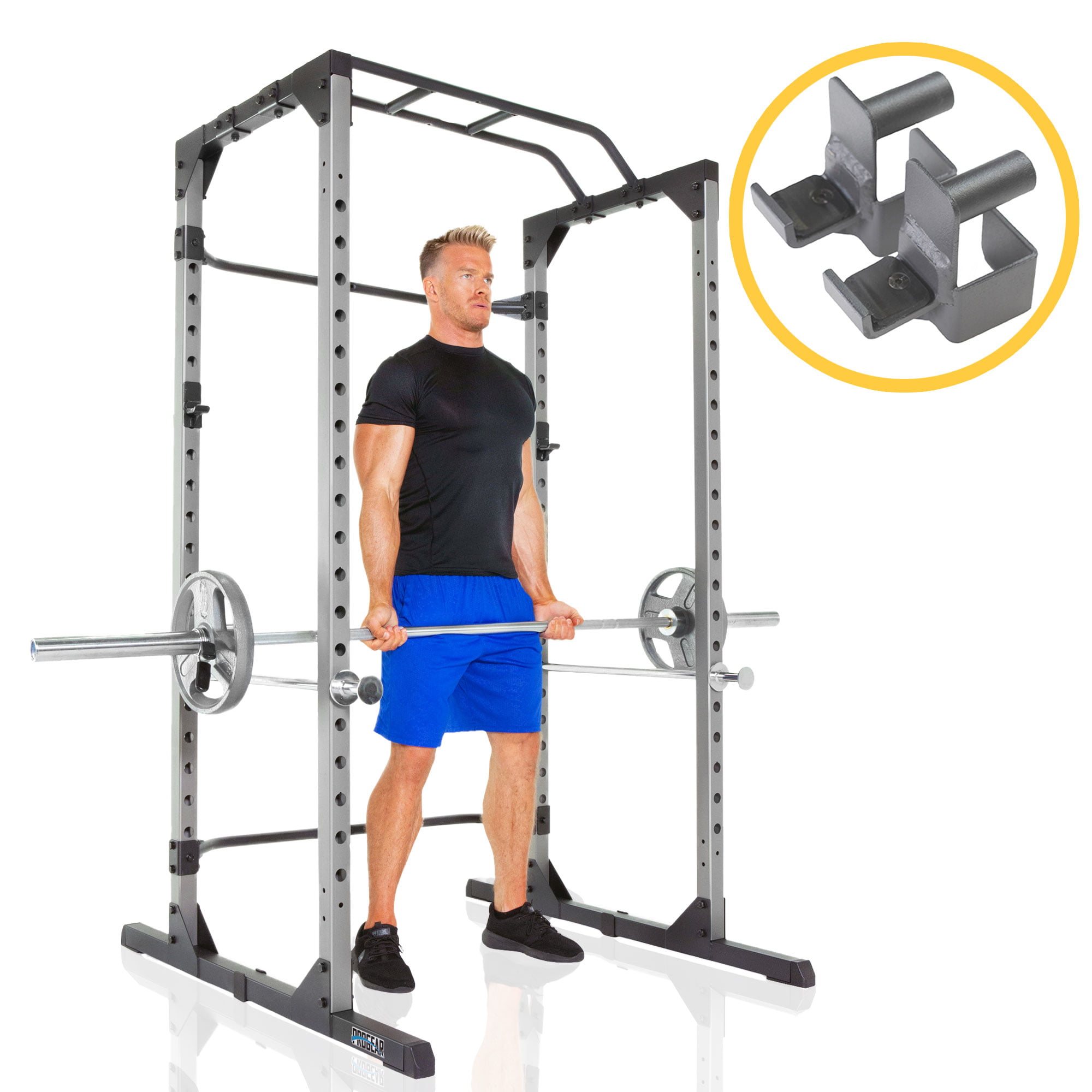 ProGear Squat Rack Power Cage w/ J-Hooks (800-Lbs Capacity) $209 / Lat Pull down and Cable Row $199 / Wal-Mart - Free shipping
