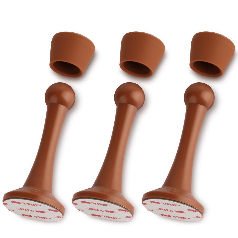 Sheoolor No Drill No Screw Never Rust Adhesive Doorstop Door