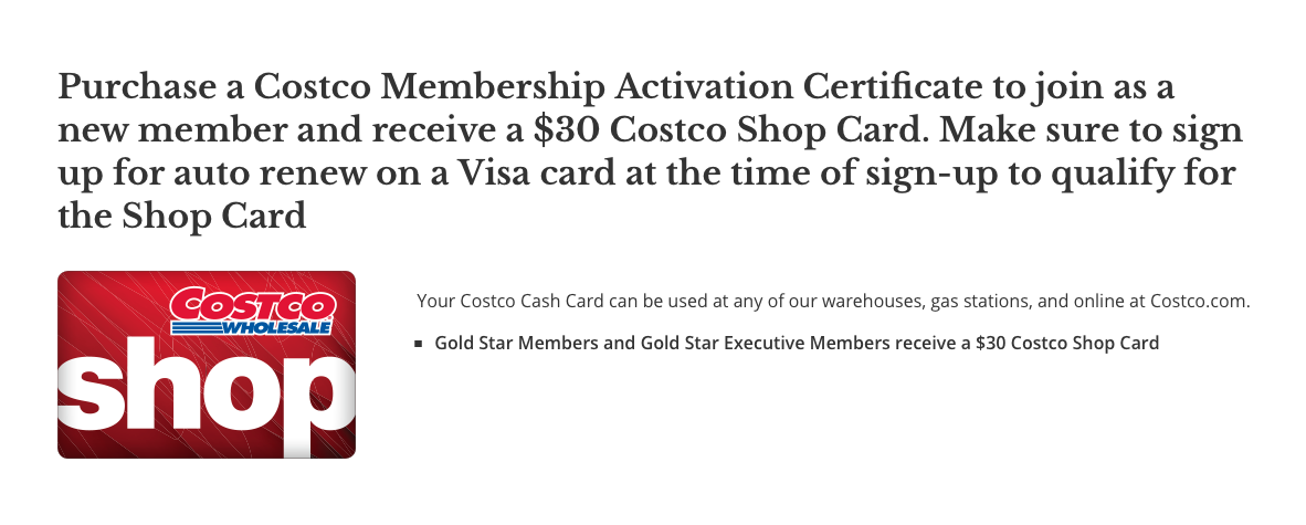 Join Costco as a new member and receive a $30 Costco Shop Card at UPSDeals