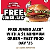 Free Jumbo Jack with $1 purchase at Jack In The Box.  Expires November 17th.