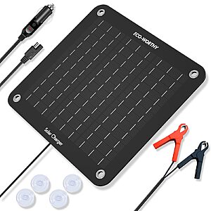 Eco-Worthy 10W Solar Car Battery Charger Maintainer $21.60 & More