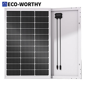 100W ECO-WORTHY 18V Monocrystalline Solar Panel $32.55 + Free S&H