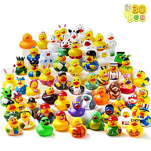 Joyfy 30-Pc 2" Mini Rubber Ducks (Assorted Designs)