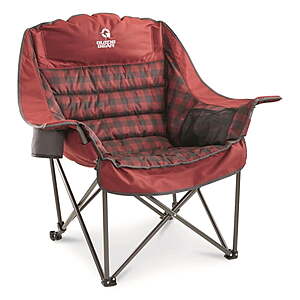Guide Gear Oversized XL Comfort Padded Camping Chair (Red Plaid or Blue) $60 + Free S&H