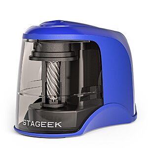 STAGEEK USB or Battery Powered Electric Pencil Sharpener (Blue)