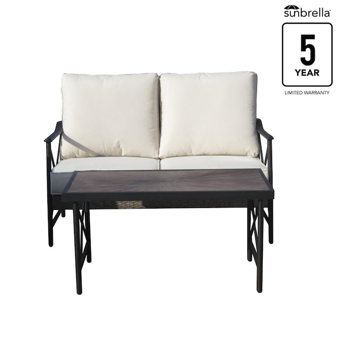 Allen Roth Rothenbee Wicker And Aluminum Loveseat Table Set 322 16