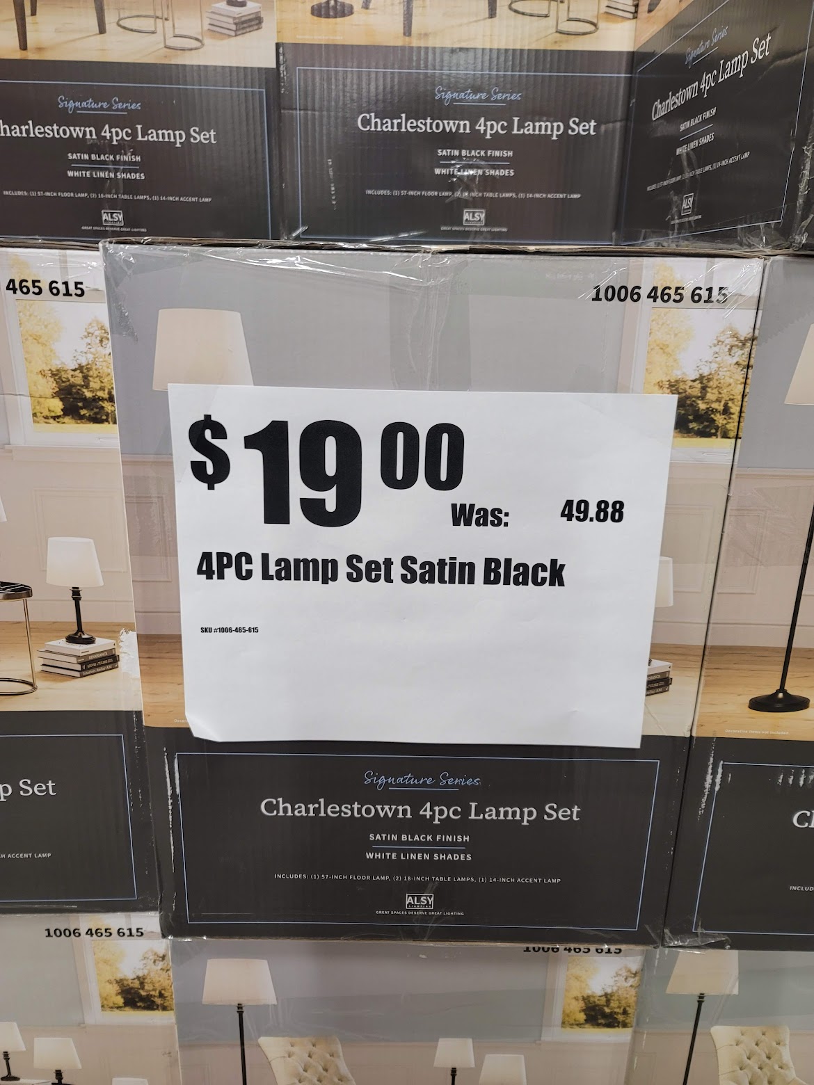 YMMV Home Depot Charlestown 4 pc lamp set $19