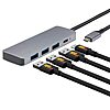 Amazon Basics USB 3.2/3.1 Gen 2 Hub Dock, 10Gbps, USB-C to 1xUSB-C / 3xUSB-A Works with Windows/Mac, Silver, Black - $4.64
