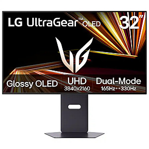 LG 32GX850A-B- 32" Glossy OLED Dual Mode (4K UHD 165Hz, FHD 330Hz) - $800