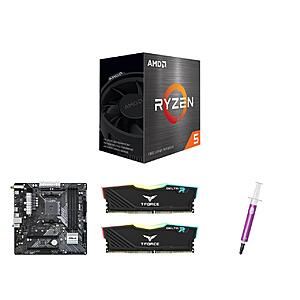 AMD Ryzen 5500 Bundle with ASRock B450M/AC R2.0, 16GB Team Group, Thermal paste, CPU cooler $193.47