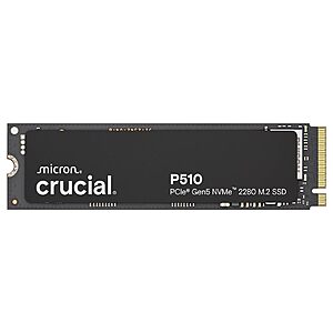 Prime Members: 2TB Crucial P510 Gen5 PCIe 5.0 M.2 2280 NVMe Internal SSD 3 + Free Shipping