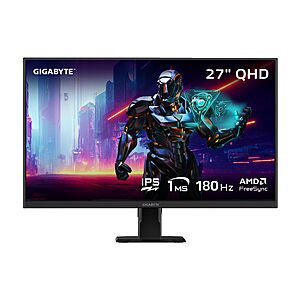 GIGABYTE GS27Q Advanced - 27" IPS Gaming Monitor - QHD 2560x1440-180Hz - 1ms MPRT - AMD FreeSync - HDMI, DP - Black (GS27Q A US) $145.99