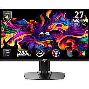 27" MSI MAG 271QP QD-OLED X28 QHD 280Hz 0.03ms FreeSync Gaming Monitor $400 + Free Shipping