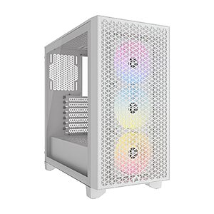 Corsair 3000D RGB Airflow Mid-Tower PC Case &ndash; 3X AR120 RGB Fans - White $74.99