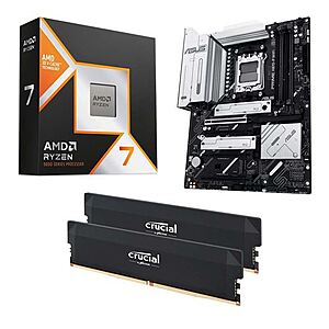 Micro Center: AMD Ryzen 7 9850X3D + ASUS X870-P Prime Wi-Fi + 32GB Crucial Pro $700 + Free Store Pickup